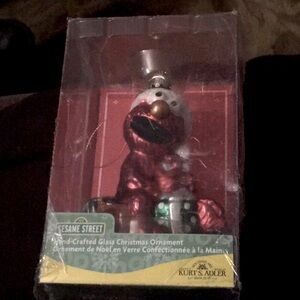 Glass Elmo Christmas Ornament